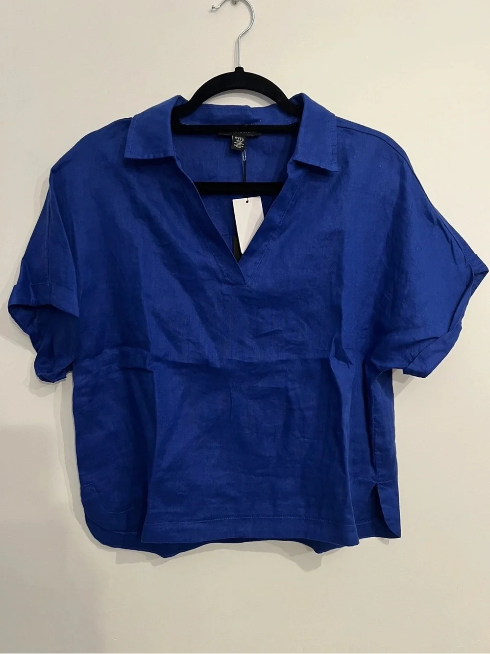 Women's Royal Blue Linen Two-Piece Set Pants & Top